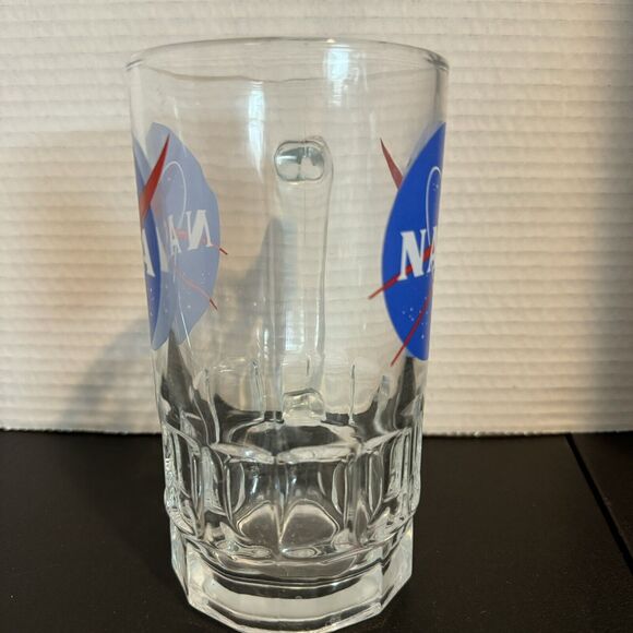 NASA Meatball Logo Tall 16oz Mug Beer Drinking Glass Tankard Outer Space - Picture 2 of 6
